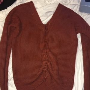 Sweater with tie back